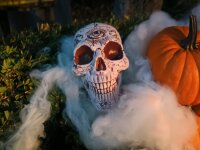 Halloween Totenkopf, mystisch, 12x10x18cm