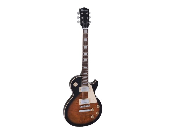 Dimavery LP-700 E-Gitarre, flamed braun