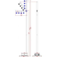 Briteq BTI-Akkupole white, 4x 5 Watt LED Spot 3000K warmweiß, 25°, Beleuchtung für Messestände/Ausstellungsräume/Produktpräsentationen, IP65
