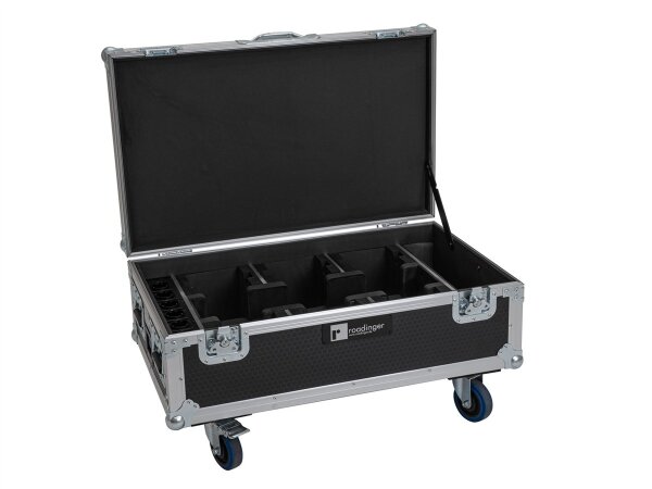 Roadinger Flightcase 6x AKKU UP-4 QCL Spot QuickDMX MK2 with charging function and wheels