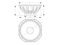 Celto Acoustique 15NG500 15 Zoll Woofer, Ferrit, Alukorb