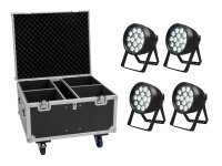 Eurolite Set 4x LED IP PAR 14x8W QCL + Flightcase