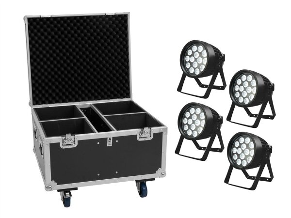 Eurolite Set 4x LED IP PAR 14x10W HCL + Flightcase