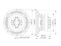 Lavoce CSF082.00K-4 8 Zoll Koaxiallautsprecher, Ferrit, Stahlkorb