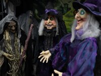 Halloween Figur Hexe Marie, animiert, 180cm