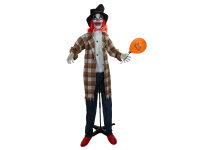Halloween Figur Clown Hatty, animiert, 185cm