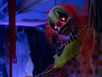Halloween Figur Clown Curby, animiert, 155cm
