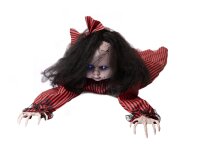 Halloween Figur kriechend Mathilda, animiert, 110cm