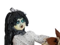 Halloween Figur Mädchen auf Schaukelpferd, animiert, 72cm