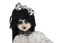 Halloween Figur Mädchen auf Schaukelpferd, animiert, 72cm