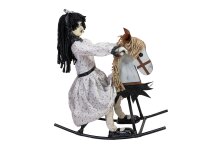 Halloween Figur Mädchen auf Schaukelpferd, animiert, 72cm