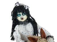 Halloween Figur Mädchen auf Schaukelpferd, animiert, 72cm