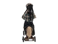 Halloween Figur Mädchen auf Pony, animiert, 90cm