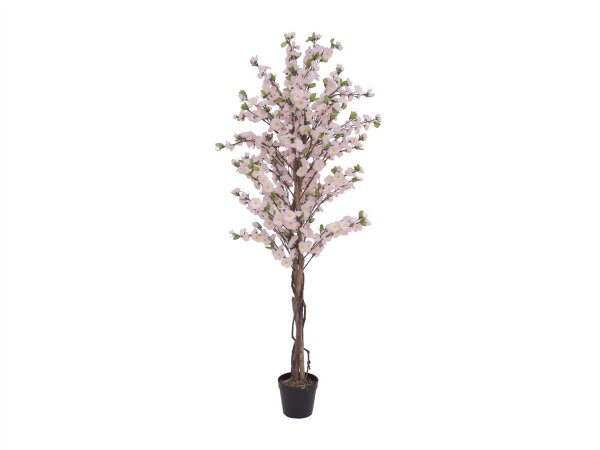 Cherry tree with 3 trunks, artificial plant, pink, 150 cm