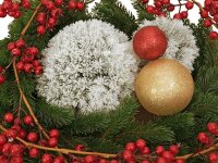 Pine ball, flocked, 15cm