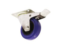 Roadinger Swivel Castor 100mm blue with brake