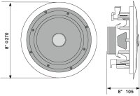 Omnitronic CST-8 2-Way Ceiling Speaker