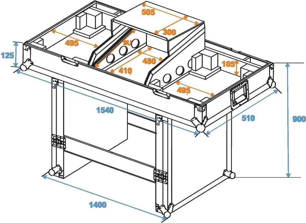 Roadinger Konsole Road Tisch 2xTT mit Laptopablage günstig online